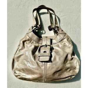 Coach Lynne Champagne Gold Metallic Shoulder Hobo Bag A1176-F15075 Boho Y2K 90's